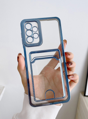 适用三星A53 5G手机壳A13 4G全包边S25保护套S22 ULTRA防摔A16情侣S24女款A54卡通硅胶A14电镀卡包A34插卡A55