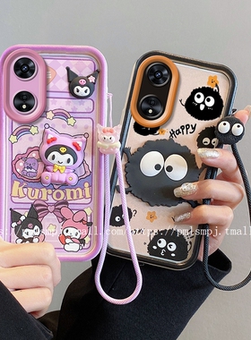 适用OPPORNEO12F手机壳RENO10国际版A60卡通硅胶A78 5G全包边A58防摔A3X保护套A38手绳A16挂绳A18情侣网红A2