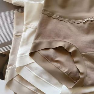 女 a类中高腰女士内裤 新款 纯棉抗菌无痕胖mm三角裤 裸感透气短裤