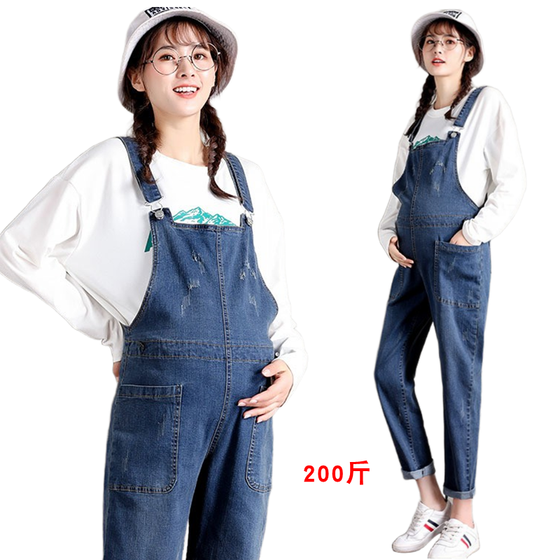 宽松大码孕妇背带裤春秋款200斤牛仔裤直筒长裤春季阔腿裤秋冬款,孕妇装/孕产妇用品/营养,孕妇打底裤,淘宝优惠券,粉丝福利购,淘宝优惠卷