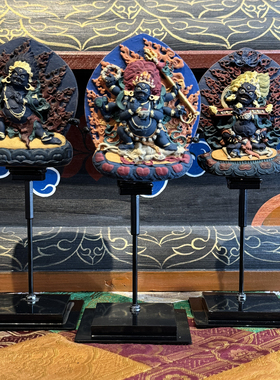 壤巴拉 六臂马哈嘎啦大黑天金刚手工彩绘擦擦 非遗技艺 手工彩绘