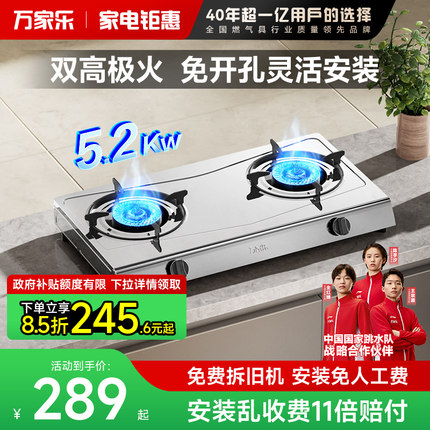 [政府补贴]万家乐ITB91燃气灶煤气灶家用双灶天然气液化气台式灶
