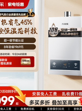 万家乐安睡洗燃气热水器16升家用天然气1级节能恒温静音TS6/P3PRO