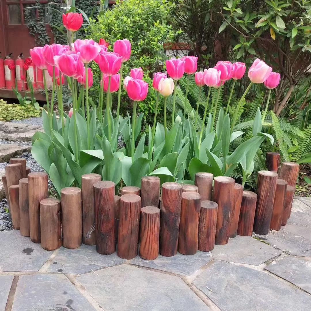 圆柱木桩木栅栏碳化木做旧仿古