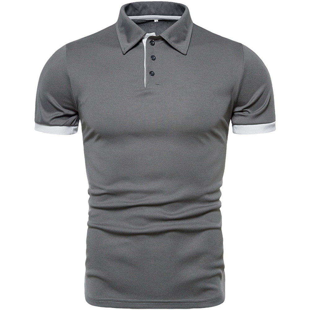MENS SOLID COLOR SHORT SLEEVE POLO SHIRT