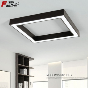 北欧简约现代大气方形客厅灯led卧室书房灯办公室会议室网咖灯具~
