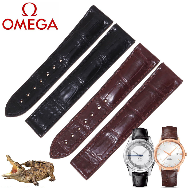 代用原装欧米茄手表带美洲鳄鱼皮