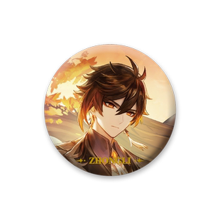 原神周边官谷吧唧,璃月-钟离原神主题系列角色马口铁徽章-钟离款