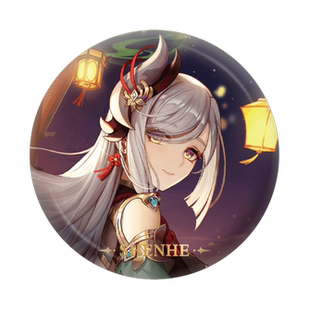 原神周边官谷吧唧,璃月原神主题系列角色马口铁徽章-申鹤款