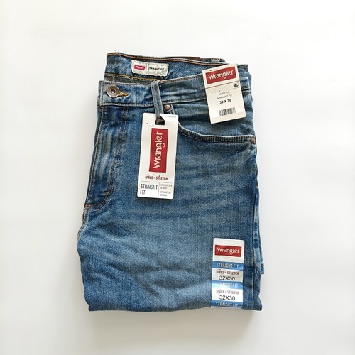 美代现货Wrangler威格男蓝色水洗常规直筒牛仔裤春夏款#1095STTCL