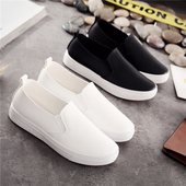 女秋季 新款 百搭韩版 皮面chic小白鞋 学生基础街拍ins平底板鞋