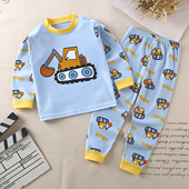 全棉男童家居服童装 挖机儿童内衣套装 纯棉睡衣女童宝宝秋衣秋裤