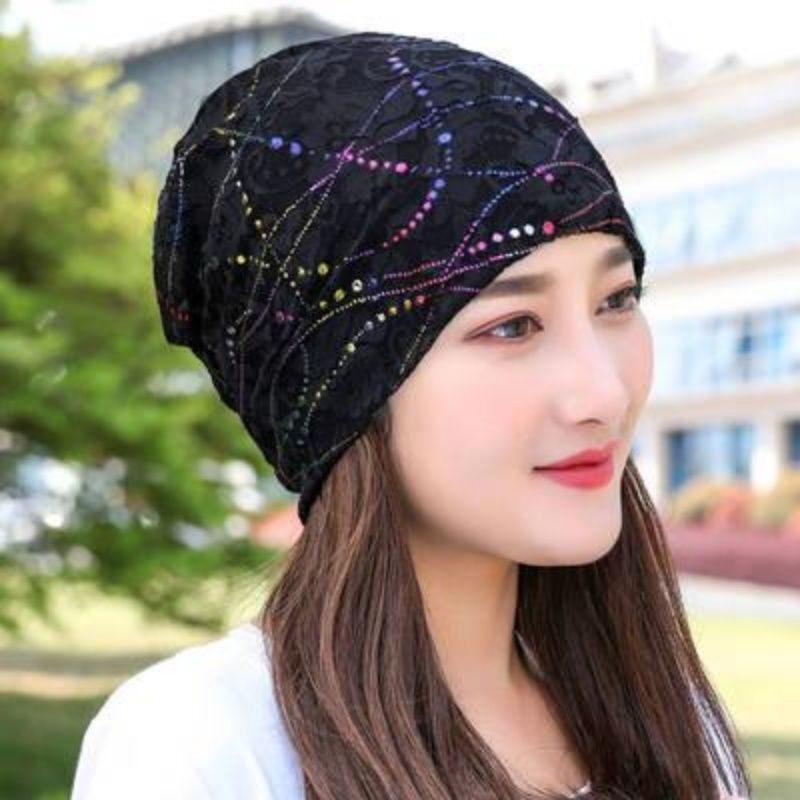 女春秋薄款蕾丝韩版户外帽子