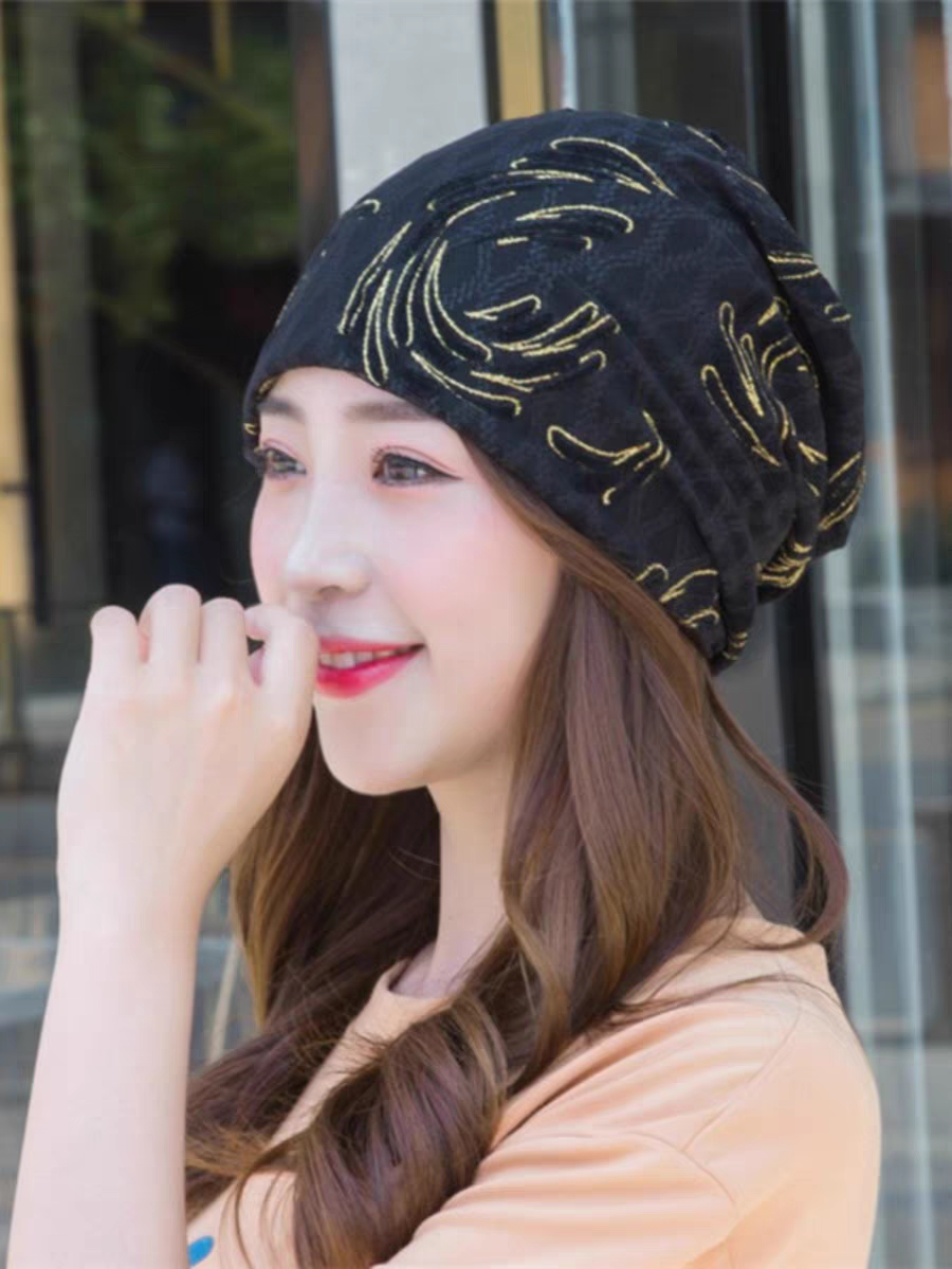 帽子女薄款套头帽蕾丝包头帽光头帽透气产妇帽夏天透气头巾空调帽