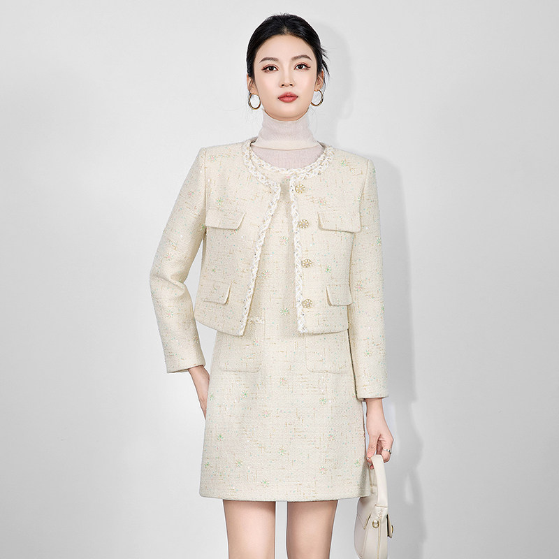 气质千金风高端毛呢套装女秋冬装粗花呢短外套+小香风背心裙套装,女装/女士精品,时尚套装,淘宝优惠券,粉丝福利购,淘宝优惠卷