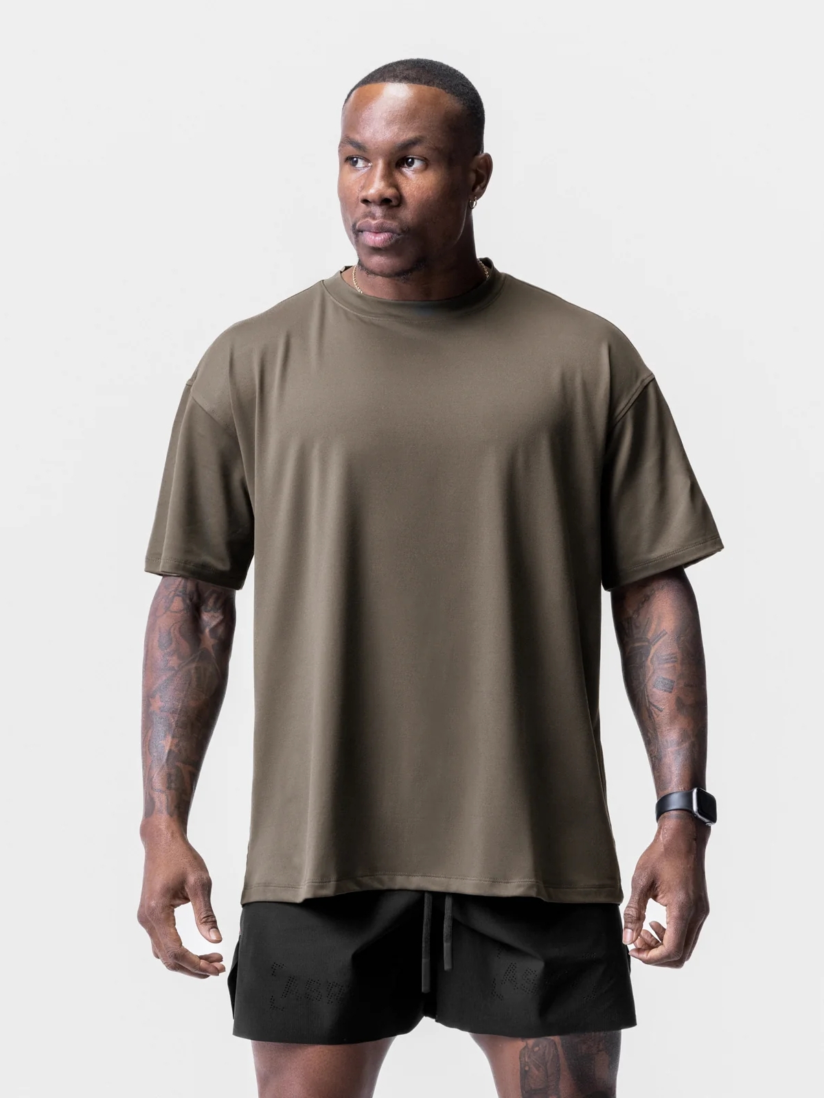 Item Thumbnail for ASRV quick-drying round neck t-shirt men's European and American loose large size solid color fitness clothes breathable summer sports short sleeves