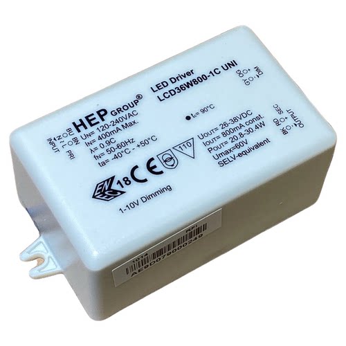 HEP调光内置电源LCD36W800-1C UNI 800mA 26-38V 800mA 1-10V