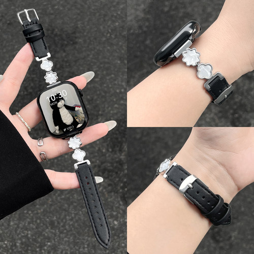 蓝海红米watch6表带贝母金属拼皮
