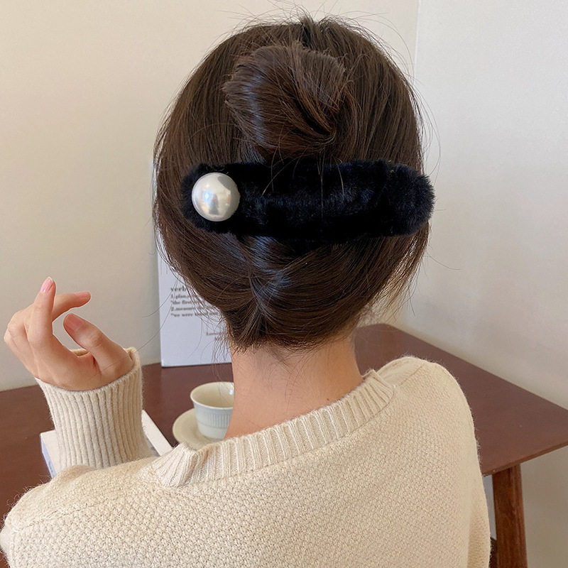 毛绒发夹横夹后脑勺盘发压夹女秋冬美拉德头饰发夹时尚大号夹子,饰品/流行首饰/时尚饰品新,民族风发饰,淘宝优惠券,粉丝福利购,淘宝优惠卷