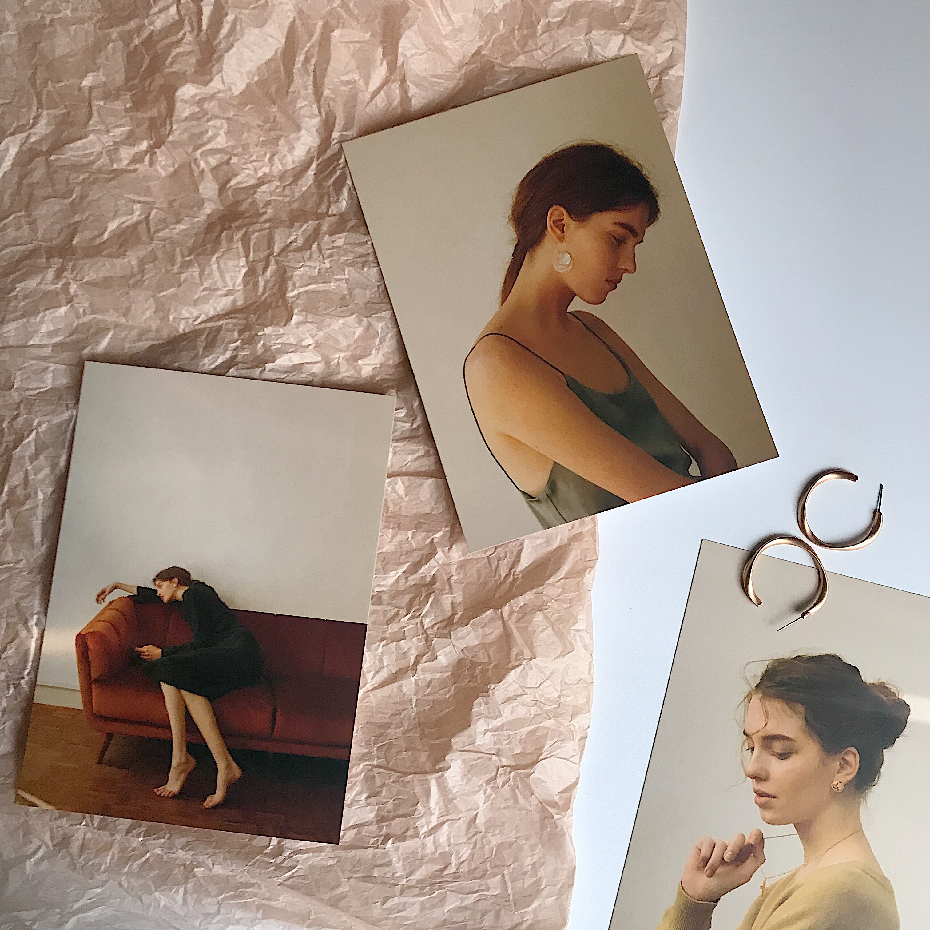 北欧ins冷淡风欧美模特卡片拍照装饰背景海报卡纸墙面装饰气质女