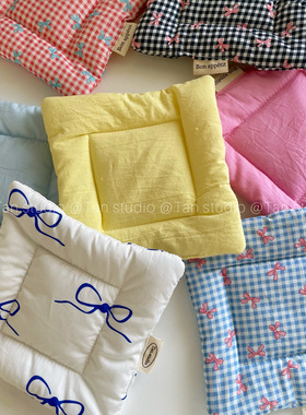 TJJ丨韩式ins风杯垫方形夹棉隔热垫布艺厨房垫桌面装饰拍摄道具