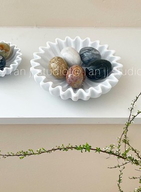 荷叶边收纳盘ins树脂装饰盘