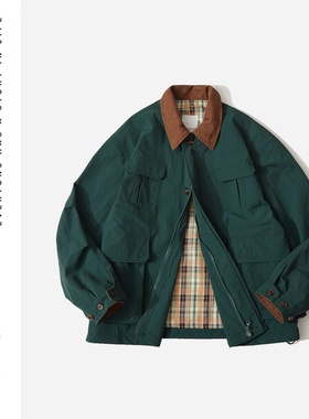 SONDER SHOP 秋季美式复古户外翻领夹克男士宽松工装外套