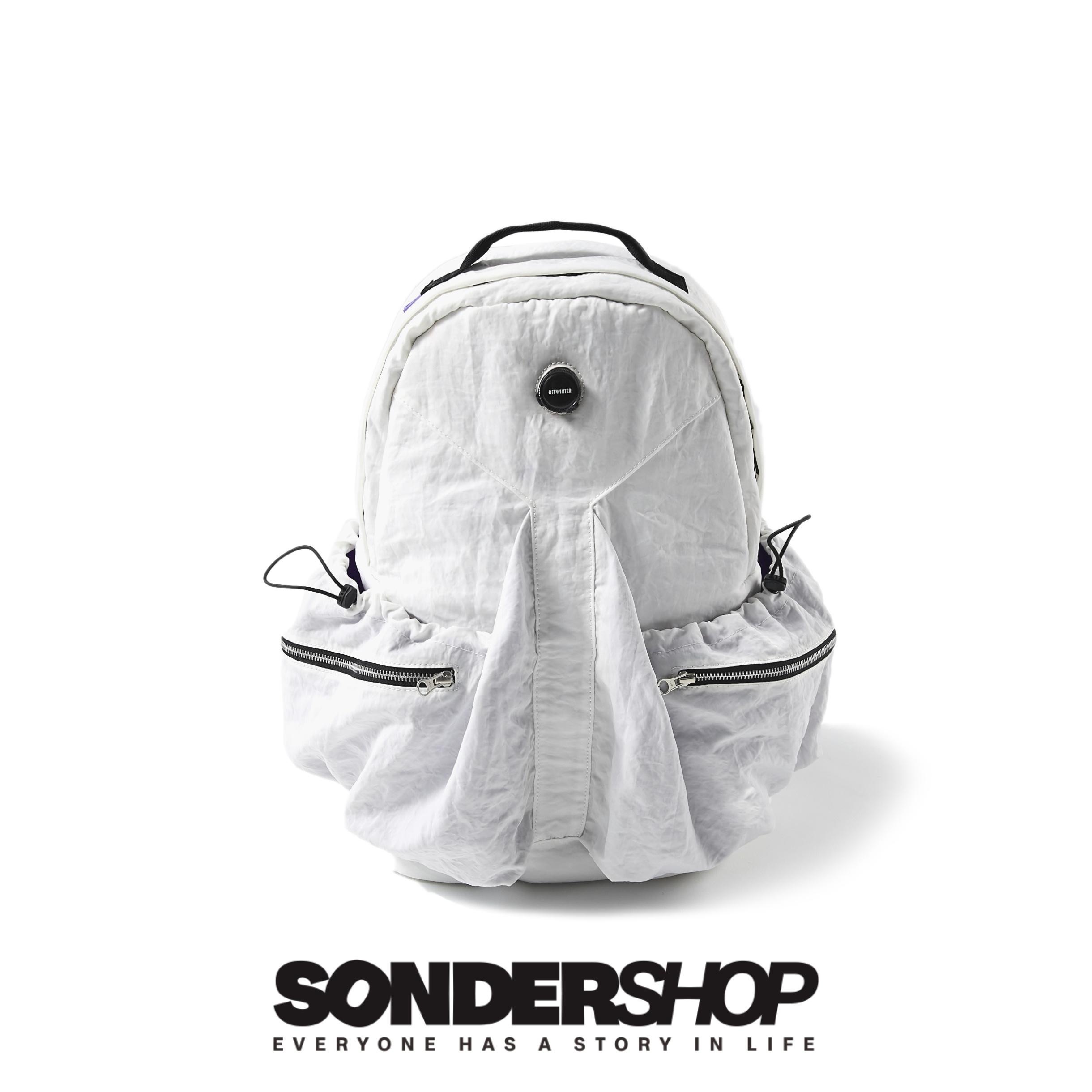 SONDER SHOP offwinter飞船轮盘火箭拉链褶皱大容量双肩书包背包