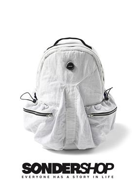 SONDER SHOP offwinter飞船轮盘火箭拉链褶皱大容量双肩书包背包