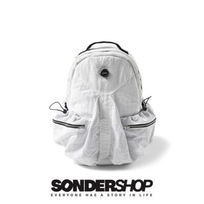 SONDER SHOP offwinter飞船轮盘火箭拉链褶皱大容量双肩书包背包