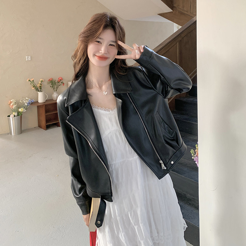 现货皮衣+吊带裙两件套P235K318皮衣P135K188吊带裙P105K158,女装皮衣,2C263