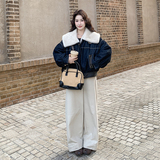 新品加绒加厚牛仔外套货号8321P255K348，女装短外套，2C263