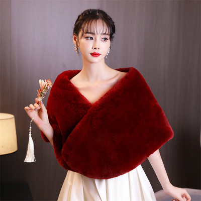 婚纱披肩冬季新娘结婚礼服冬季