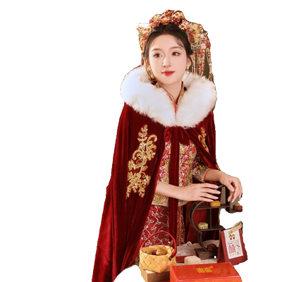 中式婚礼秀禾披风斗篷冬季保暖