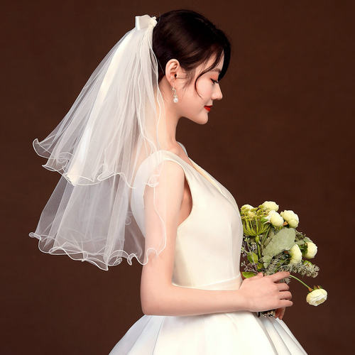 新娘头饰超仙森系婚纱领证