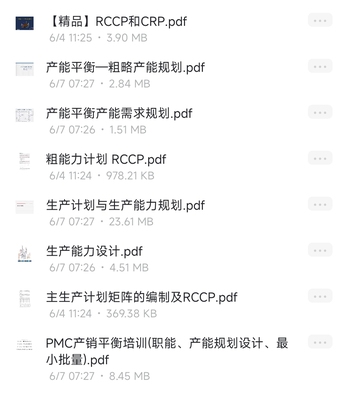 粗计划能力RCCP主生产计划矩阵CRP生产能力规划资料PDF报告pdf