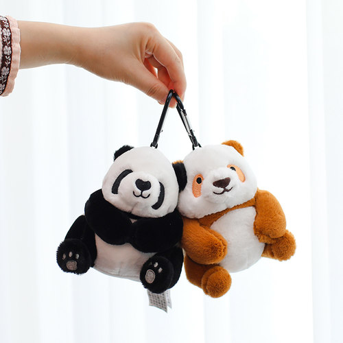 熊猫花花挂件公仔书包挂饰