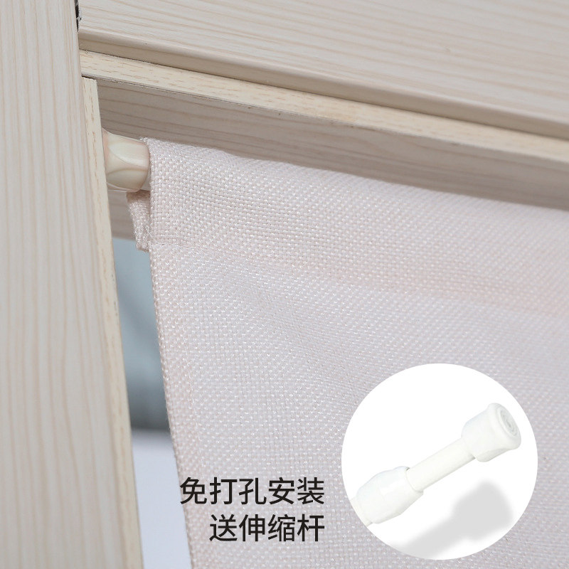半截门帘高级感半帘家用卧室遮挡帘短款布艺隔断帘短帘布帘免打孔