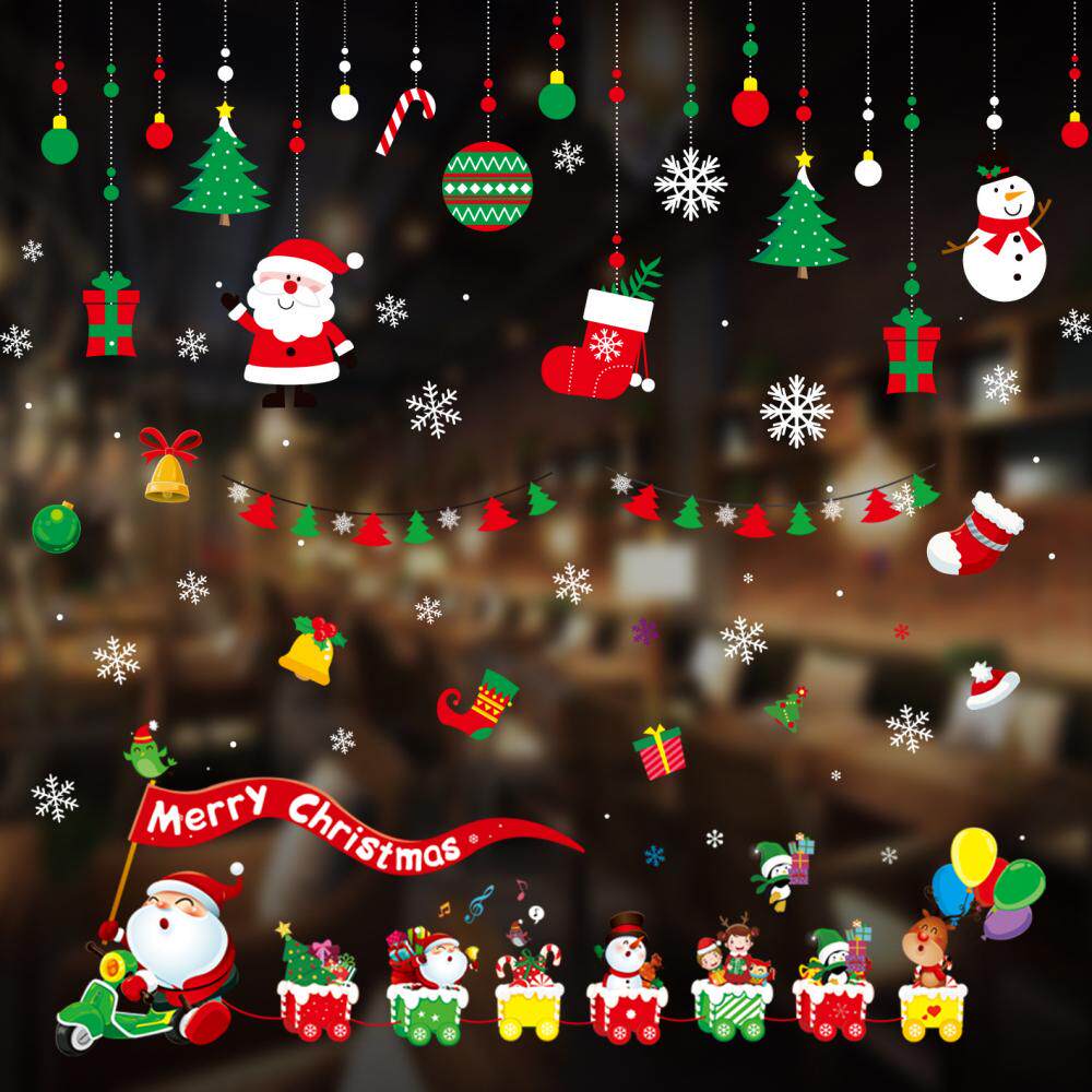 圣诞节装饰品橱窗玻璃静电贴窗贴