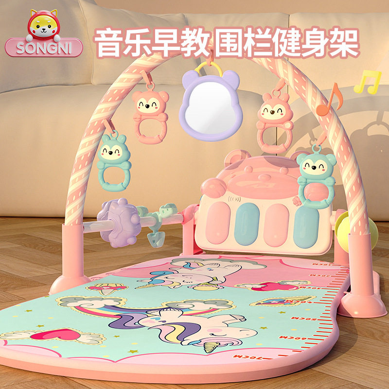 抖音同款脚踏钢琴婴儿健身架新生幼4宝宝躺着玩3一6个月0-1岁玩具