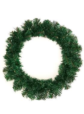 圣诞节绿色PVC花环 30cm 40cm 50cm原色花环门挂装饰花环