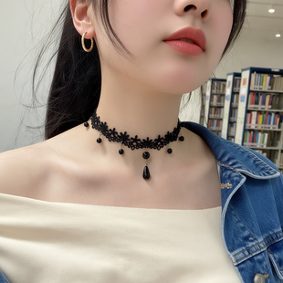 黑色蕾丝颈链配饰复古网红颈饰新款锁骨项链女气质少女闺蜜洛丽塔