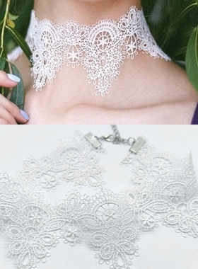 choker仙气新娘花朵脖子饰品颈带