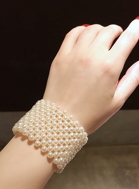 珍珠多层时尚风夸张复古手串