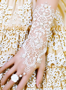 lolita暗黑系戒指一体新娘手链