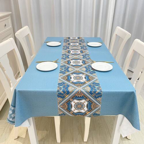 民族风餐桌布PVC防水防油防烫