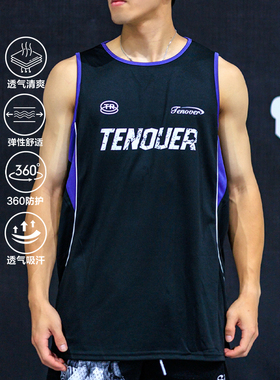 TENOVER美式背心拼接无袖透气速干健身显壮篮球训练跑步背心