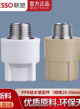 广东联塑PPR外丝直通20 25 32 4分6分1寸外螺纹直接热熔水管配件