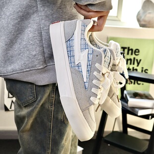 帆布鞋男2026新款夏季情侣小香风痞帅街头港风运动小众百搭板鞋潮