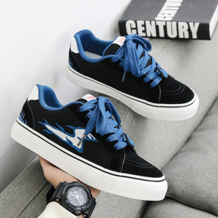 休闲运动帆布鞋 2026新款 火焰蓝潮男酷帅街头春夏穿搭小众学生板鞋